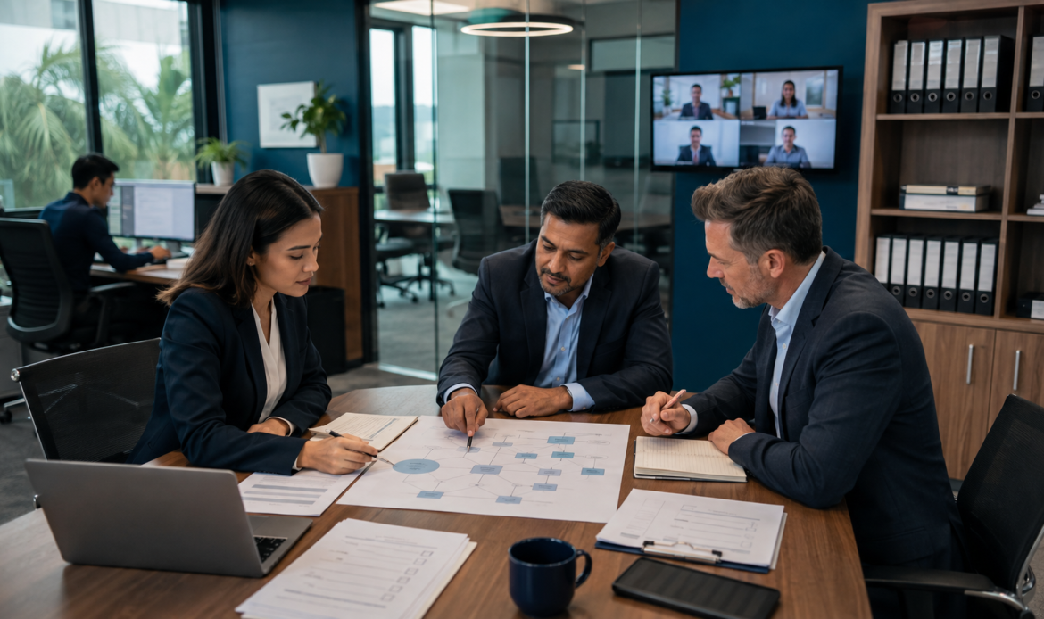 Compliance team reviewing physical office and substance requirements for a forex broker